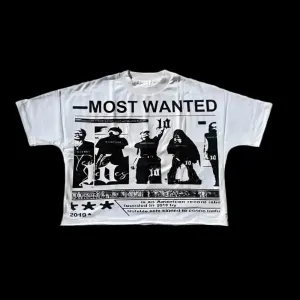 Most Wanted Oversized T-Shirts - Bold Gothic Graphic Tees for Men