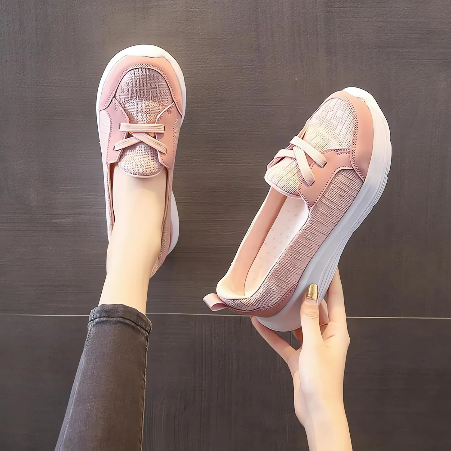 Orthopedic Womens Breathable Slip on Arch Support Non-Slip Shoes on The Go 2024 Comfort Loafers Flats Wide Width Fit Walking Slip-Ins Sneakers Boat Shoes