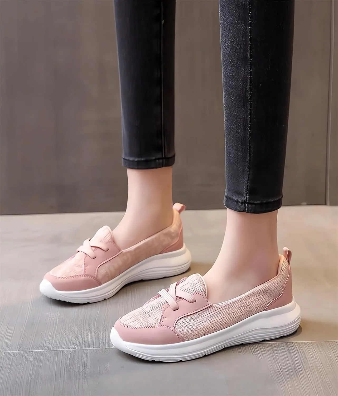 Orthopedic Womens Breathable Slip on Arch Support Non-Slip Shoes on The Go 2024 Comfort Loafers Flats Wide Width Fit Walking Slip-Ins Sneakers Boat Shoes