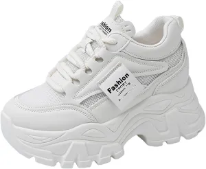 Platform Sneakers for Women Breathable Mesh Casual Dad Shoes Comfortable Sport Wedge Walking Shoes 2025 Fall Sneakers