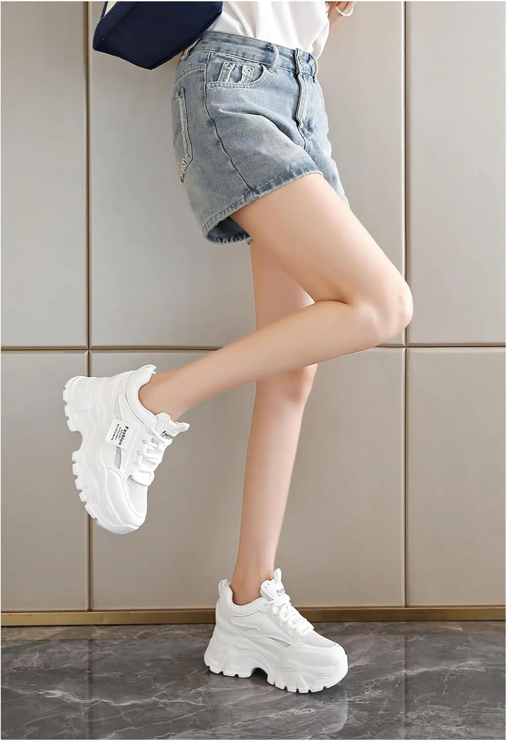Platform Sneakers for Women Breathable Mesh Casual Dad Shoes Comfortable Sport Wedge Walking Shoes 2025 Fall Sneakers