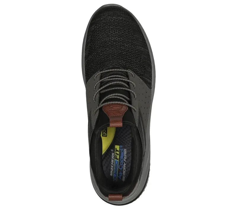 Skechers Men Delson 3.0 - Cicada  #:210238 Wide Fit BKGY