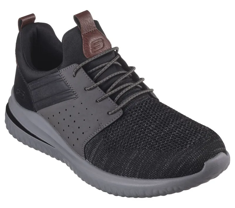 Skechers Men Delson 3.0 - Cicada  #:210238 Wide Fit BKGY