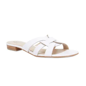 Tegan Slide in White Leather