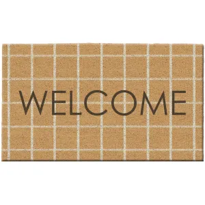 Welcome Windowpane Doormat