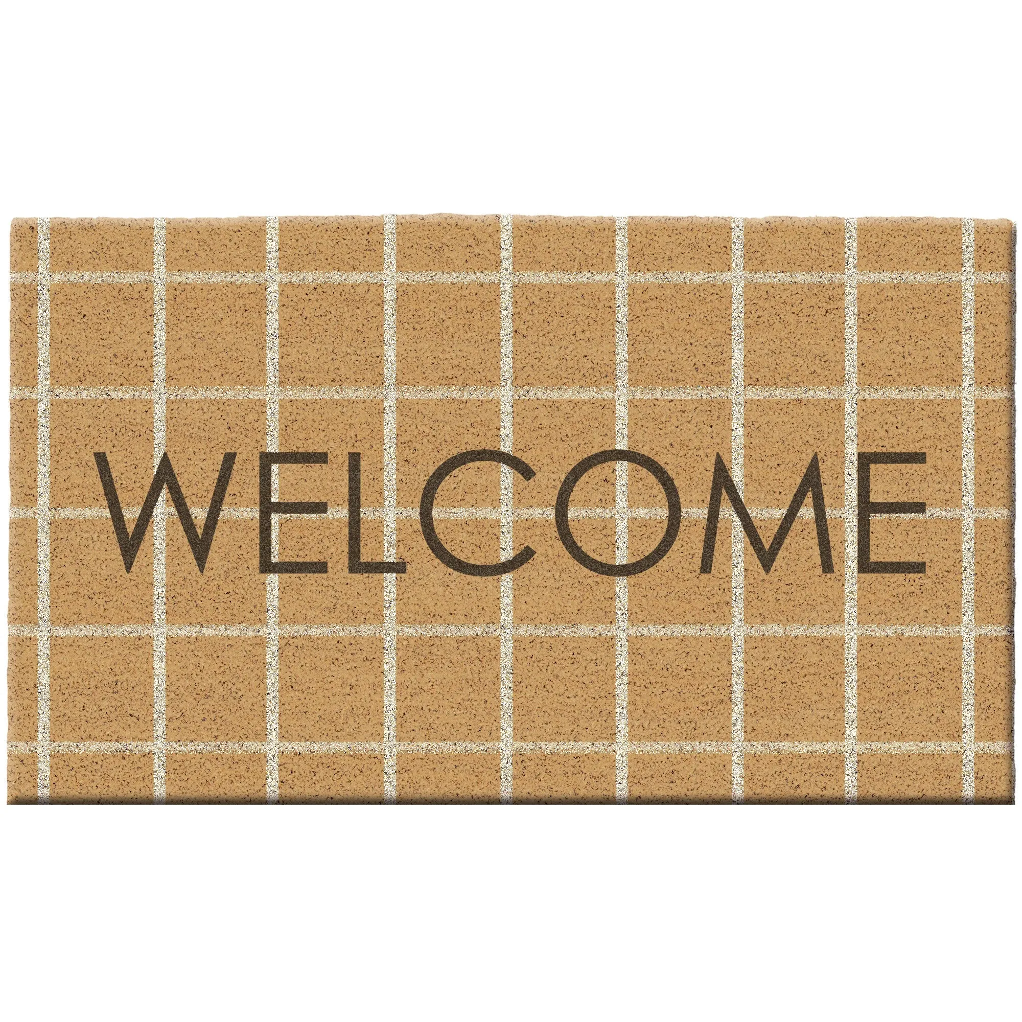 Welcome Windowpane Doormat