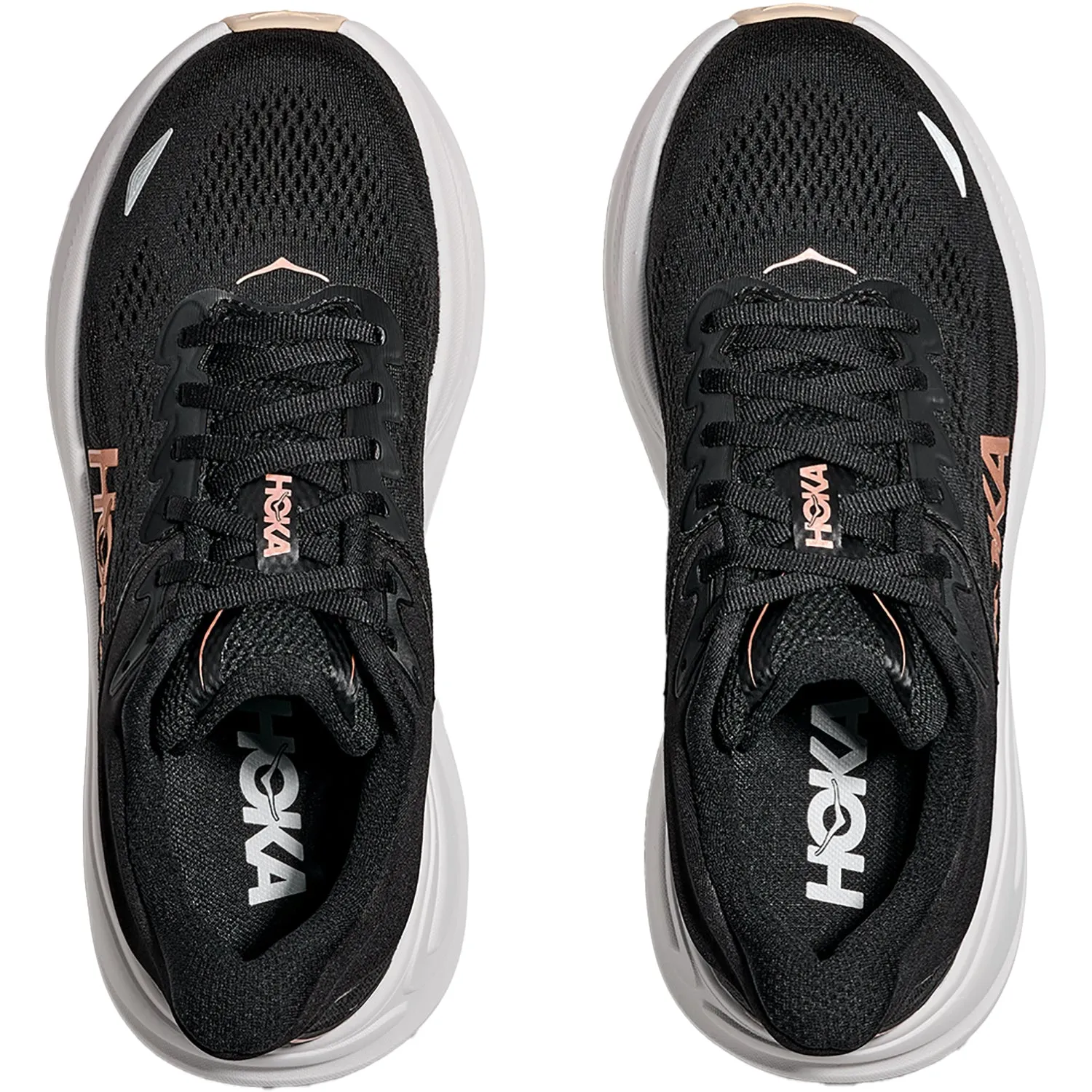 Women's Hoka Bondi 9  Black/Rose Gold