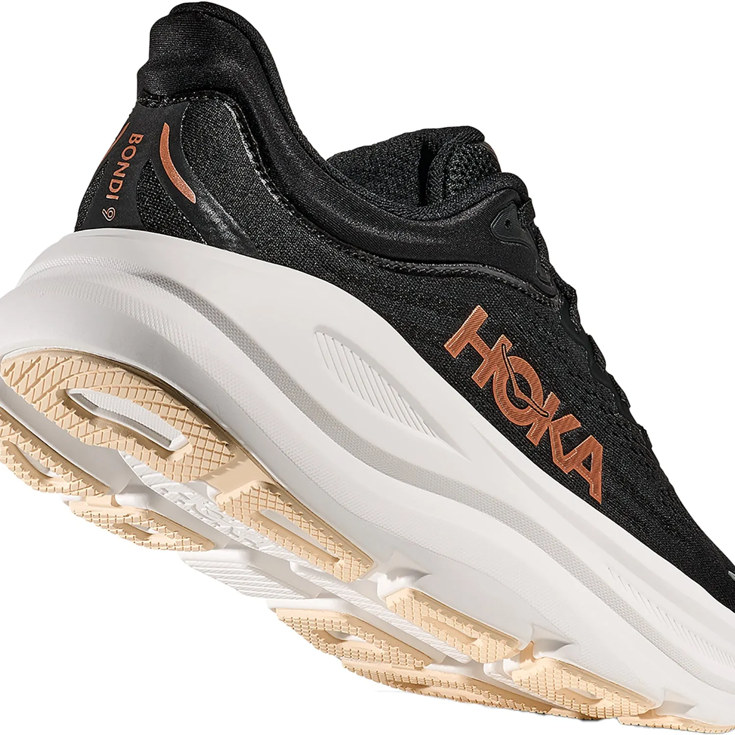 Women's Hoka Bondi 9  Black/Rose Gold