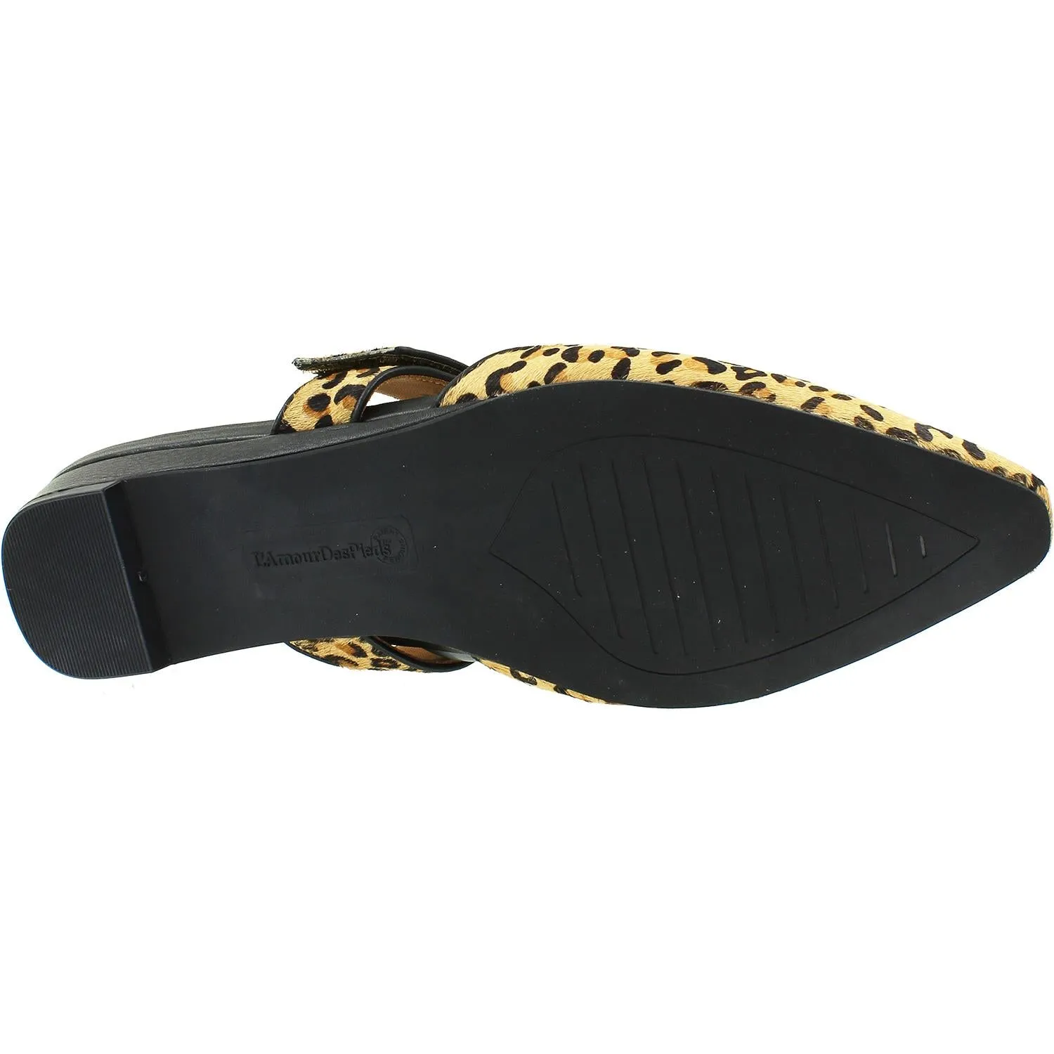 Women's L'Amour Des Pieds Baruk Brown/Black Leopard Animal Print Hair On Leather