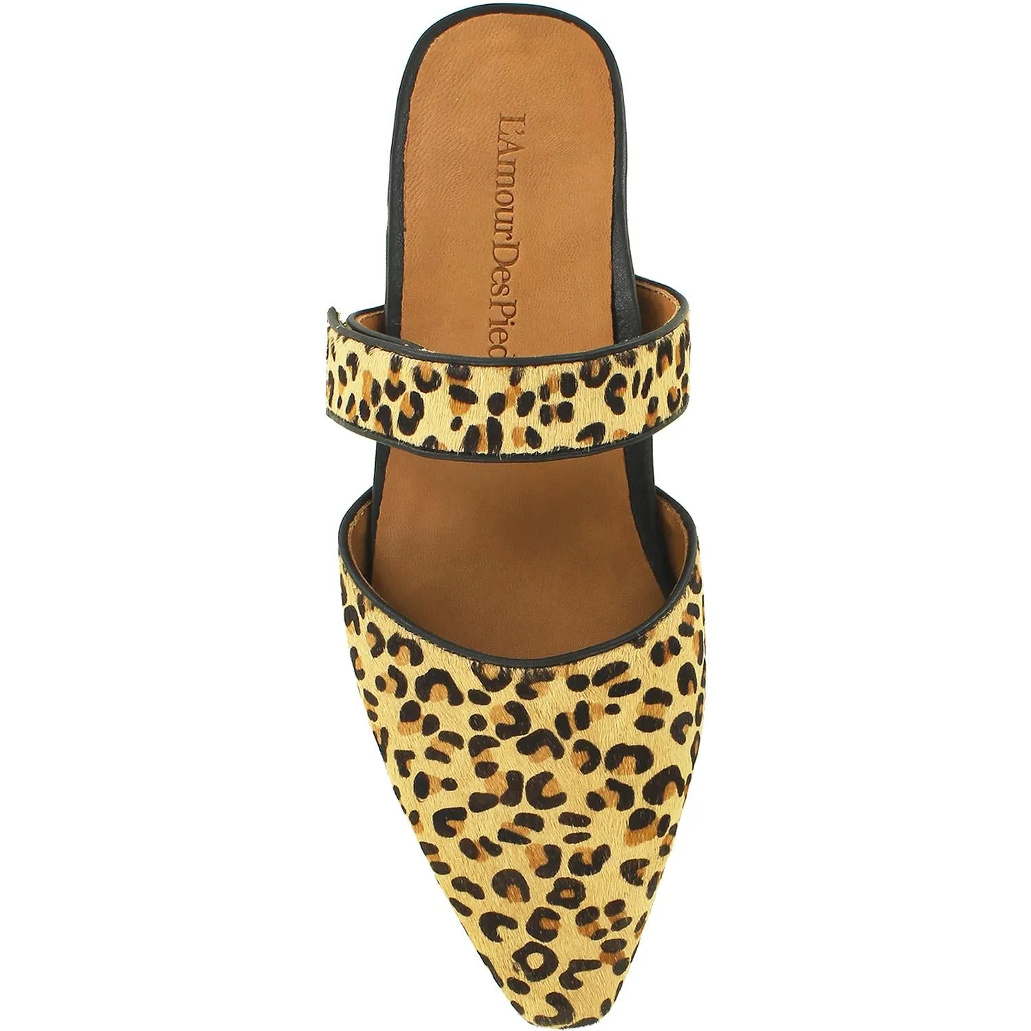 Women's L'Amour Des Pieds Baruk Brown/Black Leopard Animal Print Hair On Leather