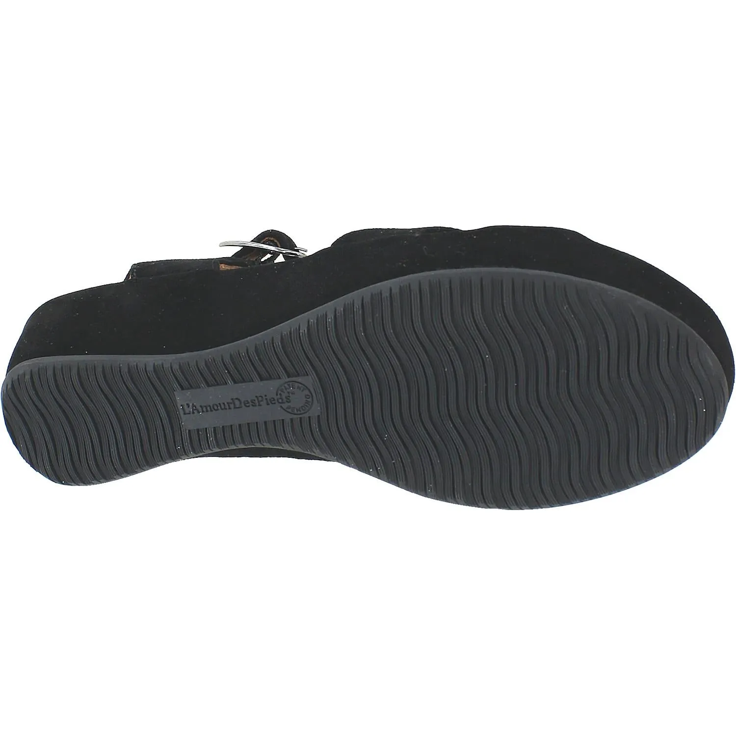Women's L'Amour Des Pieds Casimiro Black Kid Suede